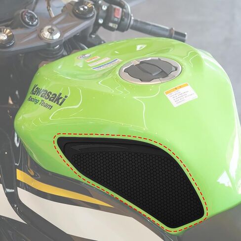 لـ Ninja 600 636 ZX-6R ZX6R دراجة نارية خزان الوقود وسادة الجر الجانب الغاز قبضة الركبة واقية ملصق حامي (لمركبة كاواساكي) '09-'25 '24-'25 (أسود) in Saudi Arabia