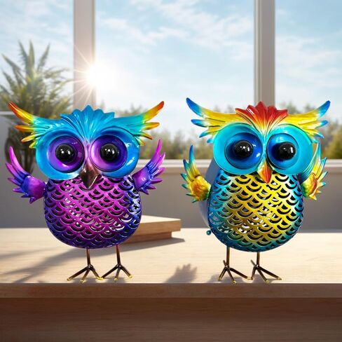 Cute Cat Owl Coin Bank Handicraft Art, Metal Cat Owl Coin Bank Decoration, Suitable for Bookshelves, Tables,Fireplaces, Room Decorations, Solving Your Coin Clutter Problem in Saudi Arabia