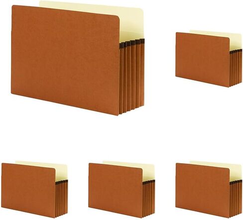 Smead 100% Recycled File Pocket, Straight-Cut Tab, 5-1/4" Expansion, Legal Size, Redrope, 10 per Box (74206) in Saudi Arabia