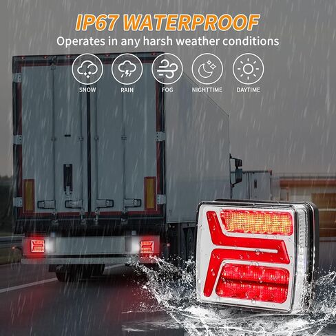 2Pcs 6.3" Oval Truck Trailer Led Tail,12V Trailer Lights with Reflector, Led Trailer Lights Flush Mount in Kuwait