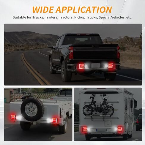 2Pcs 6.3" Oval Truck Trailer Led Tail,12V Trailer Lights with Reflector, Led Trailer Lights Flush Mount in Kuwait