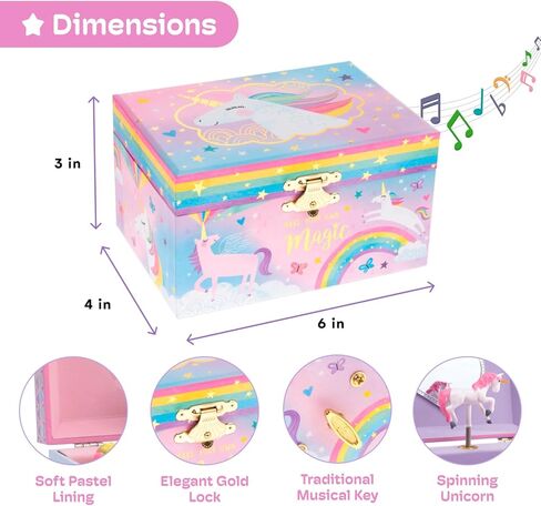 Jewelkeeper Jewelry Box for Girls - Black Ballerina Doll and Little Queen Design Music Box - Swan Lake Tune Musical Jewelry Box - Jewelry Organizer for Necklaces, Bracelets, and Earrings - 6x5x4-Inch in Kuwait