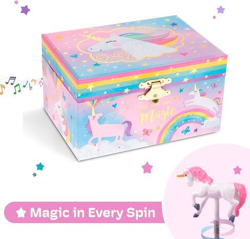 Jewelkeeper Jewelry Box for Girls - Black Ballerina Doll and Little Queen Design Music Box - Swan Lake Tune Musical Jewelry Box - Jewelry Organizer for Necklaces, Bracelets, and Earrings - 6x5x4-Inch in Kuwait