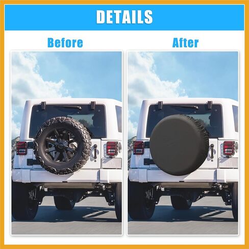 Universal 190T Polyester Spare Tire Cover for Jeep Trailer RV SUV Truck Wheel Fit Overall Wheel Diameter 17 Inch Black Replacement in Saudi Arabia