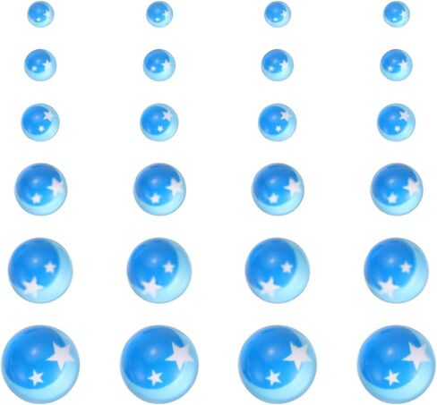 PATIKIL 24Pcs Moon Cabochon Eyes, 4/5/6/8/10/12mm Glass Star Cabochon Doll Craft Eye for Doll Making Clay Crochet Animals Handicrafts DIY, Blue in Saudi Arabia