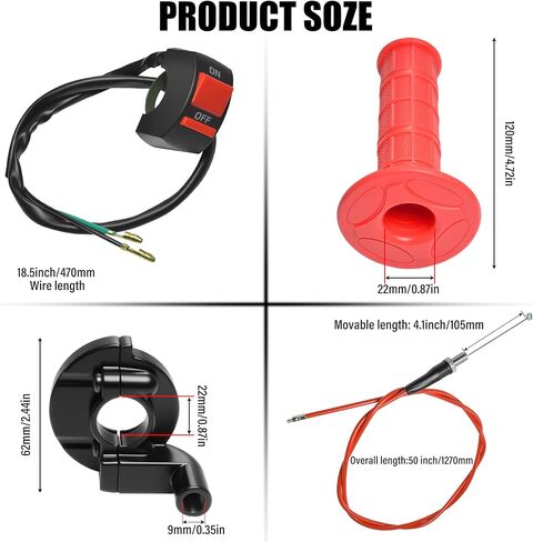 Universal Mini Bike Throttle Assembly&Cable Kit | Direct Replacement for Coleman BT200X,CT200U/EX,MB200&Predator 212cc/196cc Engines | Fits Most 7/8" Handlebar Mini Bikes with Cruise Control (Purple) in Saudi Arabia