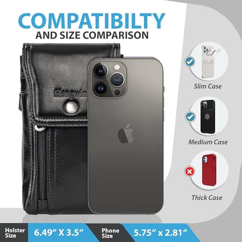حافظة هاتف Hengwin Flip مع مشبك حزام وحلقة حزام تناسب iPhone 15 Pro 14 13 12 Samsung Galaxy S23 S22 S9 S8 S7 Google Pixel 8، حقيبة جلدية للهاتف الخلوي للحزام (بني) in Kuwait
