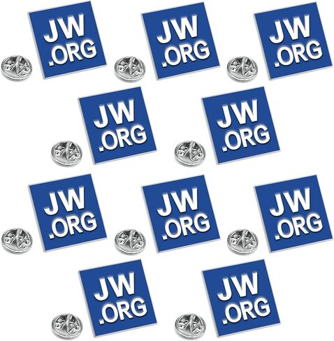 Jehovah Witness - Square Blue Label Pin - JW.org Neck Tie Hat Tack Clip Women or Men Suits-Gold Square-10 Pcs in Kuwait