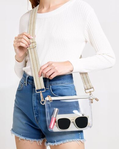 Lorbro Clear Purse for Women Stadium Approved, Clear Crossbody Bag with Zipper Closure, Transparent Purse for Concert Sports in Kuwait