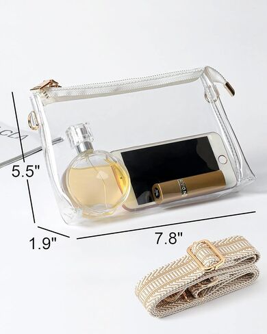 Lorbro Clear Purse for Women Stadium Approved, Clear Crossbody Bag with Zipper Closure, Transparent Purse for Concert Sports in Kuwait