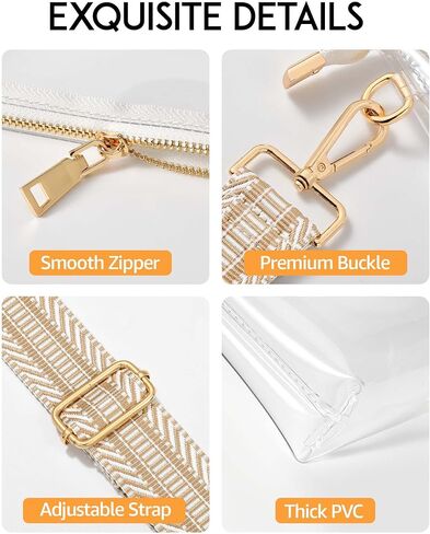 Lorbro Clear Purse for Women Stadium Approved, Clear Crossbody Bag with Zipper Closure, Transparent Purse for Concert Sports in Kuwait