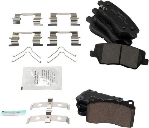 Front and Rear Brake Pad Set Ceramic Hardware Compatible with 2015-2017 Cadillac ATS 2015-2017 CTS in Saudi Arabia