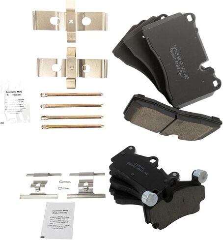 Front and Rear Brake Pad Set Ceramic Hardware Compatible with 2010 Volkswagen Touareg in Saudi Arabia