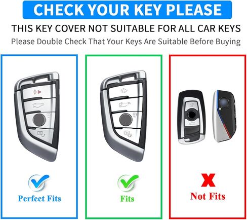 QBUC for BMW Key Fob Cover, Heavy Metal Key Case for BMW 2 5 6 7 Series X1 X2 X3 X5 X6 X7 Smart Key Full Protection Accessories (Gunmetal,Carbon Fiber Look) in Saudi Arabia