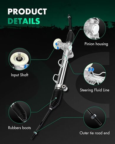 SCITOO AEF-8125 Rack and Pinion Unit for Chevy for Buick for Pontiac Impala LaCrosse Grand Prix Monte Carlo Century Regal 3.5L 3.9L 3.8L 5.3L 3.1L 3.4L in Saudi Arabia