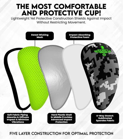 Exxact Sports Youth Compression Shorts with Soft Athletic Cup - Boys Compression Shorts for Baseball, Football, Lacrosse in Kuwait