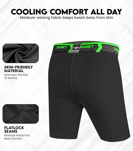 Exxact Sports Youth Compression Shorts with Soft Athletic Cup - Boys Compression Shorts for Baseball, Football, Lacrosse in Kuwait