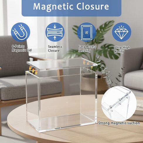 ETB Case, Clear Acrylic ETB Protector for TCG Elite Trainer Box | 5mm Thick with Magnetic Lid, UV Blocking & Dust Proof ETB Display Case | Stackable Storage Showcase for Collectors in Saudi Arabia