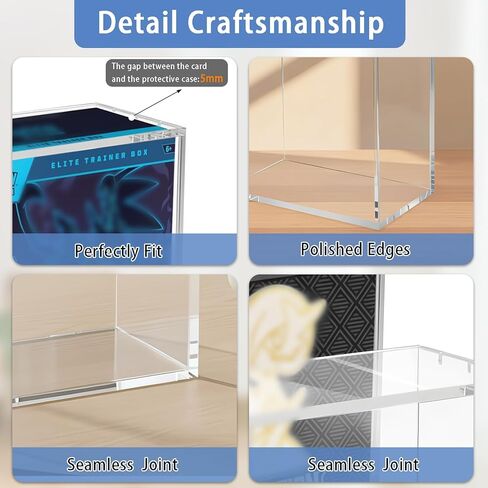 ETB Case, Clear Acrylic ETB Protector for TCG Elite Trainer Box | 5mm Thick with Magnetic Lid, UV Blocking & Dust Proof ETB Display Case | Stackable Storage Showcase for Collectors in Saudi Arabia
