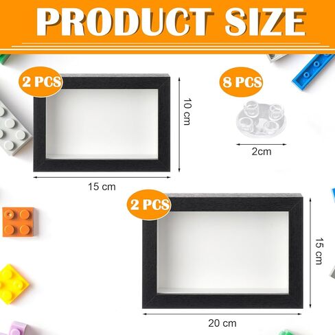 4 Pcs Shadow Box Frame Hollow Deep Box Frame with Clear Acrylic Front Wall-Mounted Wooden Display Case Dustproof for Figure Building Blocks Collectibles Toys DIY Craft Flower Home Decor Black in Saudi Arabia