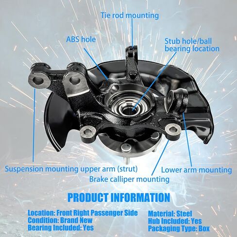 2 PCS Front Left and Right Steering Knuckles Wheel Bearing Hubs Assembly Replacement for 2009-2013 Toyota Corolla Matrix 698381, 698380 in Saudi Arabia