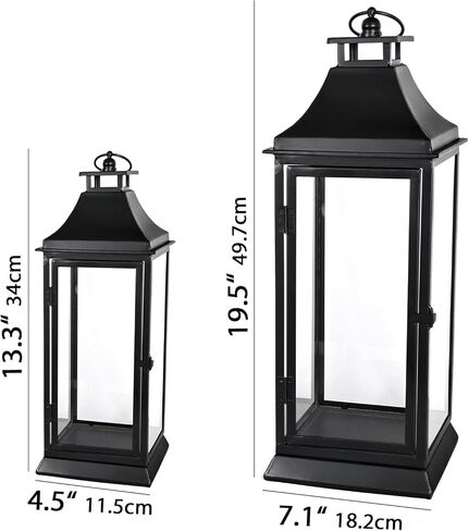 مجموعة ديكور فانوس مزرعة ريفية خشبية كبيرة بطول 76.2 سم، قطعتين، طبيعية in Kuwait