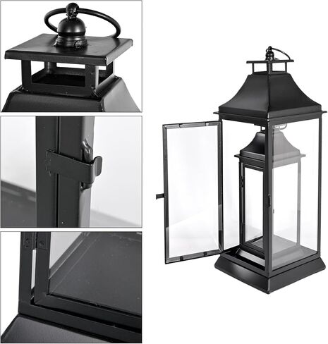 مجموعة ديكور فانوس مزرعة ريفية خشبية كبيرة بطول 76.2 سم، قطعتين، طبيعية in Kuwait