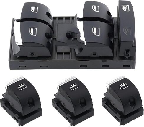 Window Control Switch For A3 8P For A6 For S6 RS6 For C6 For Q7 2004 2005 2006 2007 2008 2009 2010 2011 Chrome 4F0959851H Master Window Switch Control Button Car Push Button Switches(4F0959851 A F) in Saudi Arabia