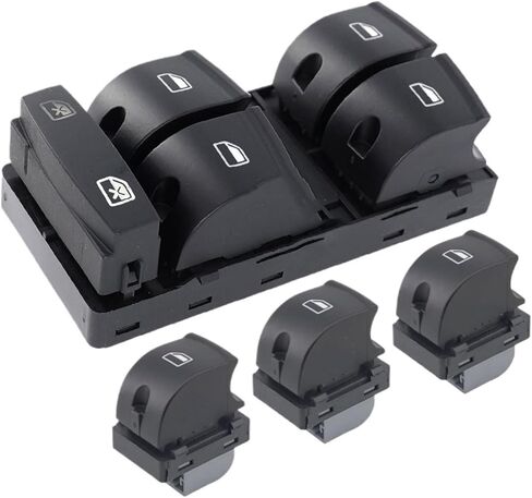Window Control Switch For A3 8P For A6 For S6 RS6 For C6 For Q7 2004 2005 2006 2007 2008 2009 2010 2011 Chrome 4F0959851H Master Window Switch Control Button Car Push Button Switches(4F0959851 A F) in Saudi Arabia