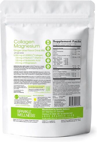 راحة الكولاجين والمغنيسيوم + استعادة (عصير الليمون بالعسل) [30 حصة] | فيريسول ببتيدات الكولاجين النشطة بيولوجيًا وجليسينات المغنيسيوم وأملاح التوريت | لورين روكسبيرج ريست + ريستور | روتين الجمال المهدئ in Kuwait