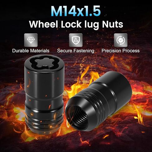 صواميل أقفال العجلات M14 x 1.50 متوافقة مع T-oyota T-undra، F-ord F-150، A-cura MDX، G-rand C-herokee، C-hevrolet S-ilverado، G-MC Y-ukon، C-adillac E-Scalade، D-odge R-AM وغيرها من المركبات in Saudi Arabia