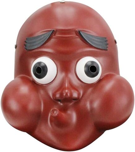 Hannya Japanese Half-face Mask Costume Prop for Halloween Cosplay Party Mask Gift for Men (Red) in Saudi Arabia