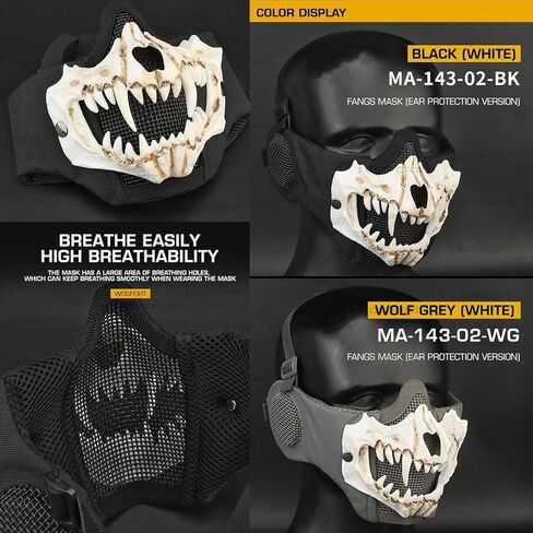 Hannya Japanese Half-face Mask Costume Prop for Halloween Cosplay Party Mask Gift for Men (Red) in Saudi Arabia