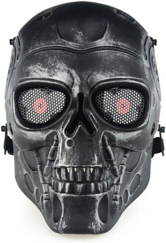 Punk Full-Face Terminator Thriller Mask Role-Play Costume Prop for Halloween Cosplay Party (Silver Grey) in Kuwait