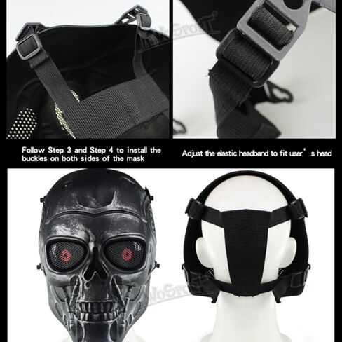 Punk Full-Face Terminator Thriller Mask Role-Play Costume Prop for Halloween Cosplay Party (Silver Grey) in Kuwait
