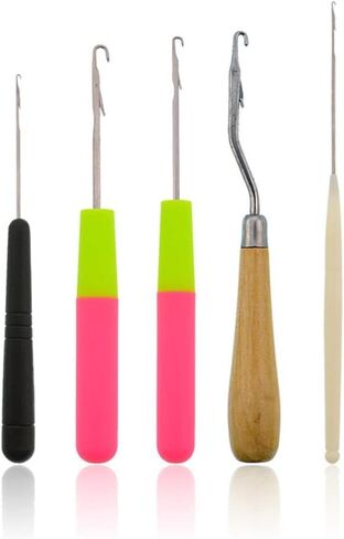Latch Crochet Braid Craft Needle Styling Wigs Knitting Repair Tools Hair Weave 5Pcs/Set in Saudi Arabia