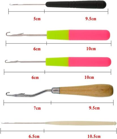 Latch Crochet Braid Craft Needle Styling Wigs Knitting Repair Tools Hair Weave 5Pcs/Set in Saudi Arabia