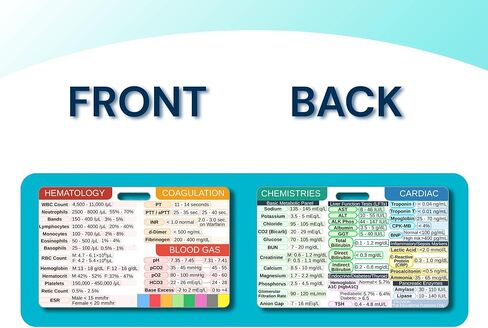 Lab Values, Nursing Reference Badge, Quick Guide for Medical Professionals (Badge Size (2.1 x 3.4 in)) in Saudi Arabia