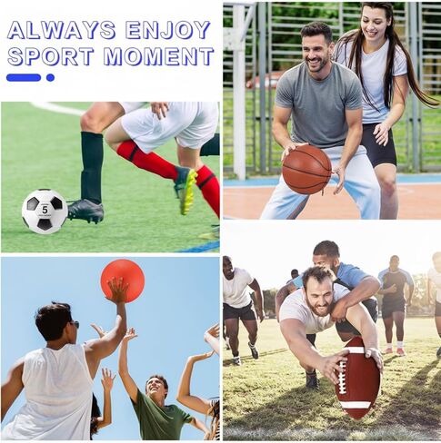 Deekin 8 Pcs Sports Balls Set Official Size Athletic Ball Set Includes Basketball, Soccer, Football, Playground Ball with Equipment Bags Pumps for Youth Adult Indoor Outdoor Activities in Saudi Arabia