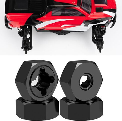4 قطع من محول محاور العجلة السداسية من الألومنيوم RC لمركب Arrma 1/18 جرانيت GROM MEGA 380 المصقول 4X4 Monster Truck ARA2102 ترقيات (أحمر) in Kuwait
