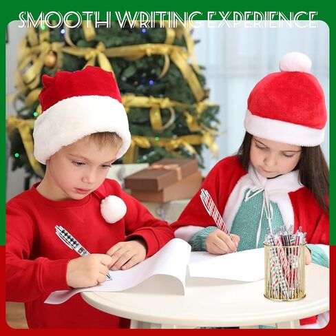 Tenceur 100 Pcs Christmas Ballpoint Pens Bulk with Black Ink, Black Red Green Plaid Xmas Rollerball Pens for Adults Christmas Party Favors Gifts for Coworkers Office Favors Stocking Stuffers in Saudi Arabia