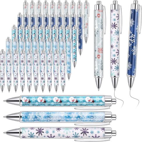 Tenceur 100 Pcs Christmas Ballpoint Pens Bulk with Black Ink, Black Red Green Plaid Xmas Rollerball Pens for Adults Christmas Party Favors Gifts for Coworkers Office Favors Stocking Stuffers in Saudi Arabia