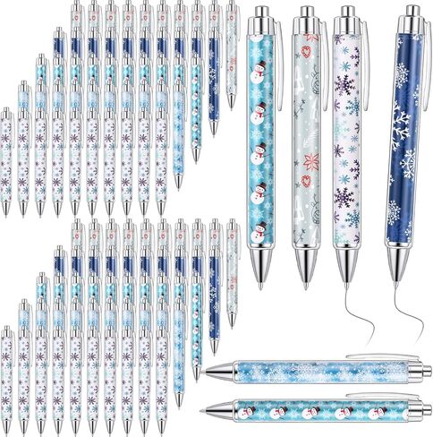 Tenceur 100 Pcs Christmas Ballpoint Pens Bulk with Black Ink, Black Red Green Plaid Xmas Rollerball Pens for Adults Christmas Party Favors Gifts for Coworkers Office Favors Stocking Stuffers in Saudi Arabia