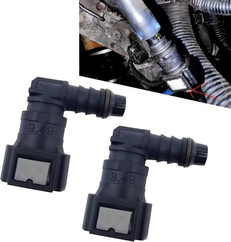 2 PCS Fuel Line Hose Quick Connector, 9.49mm 3/8" to 8mm 5/16" Male & Female Straight Push-On Connector in Saudi Arabia
