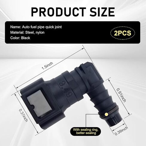 2 PCS Fuel Line Hose Quick Connector, 9.49mm 3/8" to 8mm 5/16" Male & Female Straight Push-On Connector in Saudi Arabia