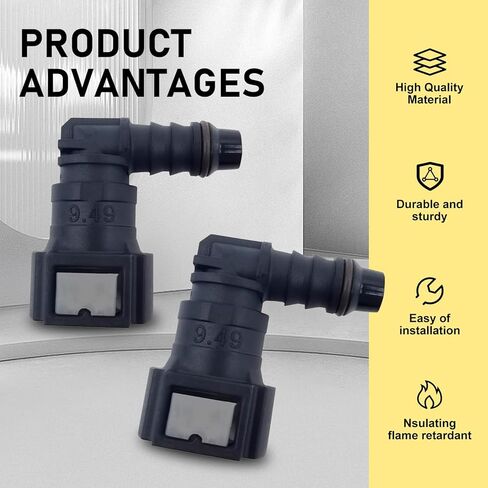 2 PCS Fuel Line Hose Quick Connector, 9.49mm 3/8" to 8mm 5/16" Male & Female Straight Push-On Connector in Saudi Arabia