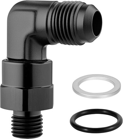 EVIL ENERGY 6AN Male Flare to M12x1.5mm Male Metric Swivel Fitting 90-Degree Elbow Adapter Forged Hose End Aluminum Black in Saudi Arabia