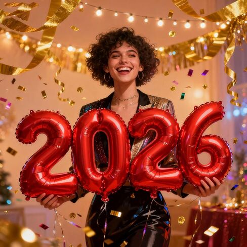 2026 بالونات 16 بوصة سوداء 2026 عدد بالونات بالونات السنة الجديدة لديكورات السنة الجديدة 2026 لوازم حفلات ليلة رأس السنة الجديدة عيد الميلاد وأعياد الميلاد والتخرج in Kuwait