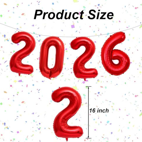 2026 بالونات 16 بوصة سوداء 2026 عدد بالونات بالونات السنة الجديدة لديكورات السنة الجديدة 2026 لوازم حفلات ليلة رأس السنة الجديدة عيد الميلاد وأعياد الميلاد والتخرج in Kuwait