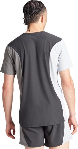 adidas Men's Own The Run Colorblock T-Shirt, Black/Halo Silver/Grey in Saudi Arabia